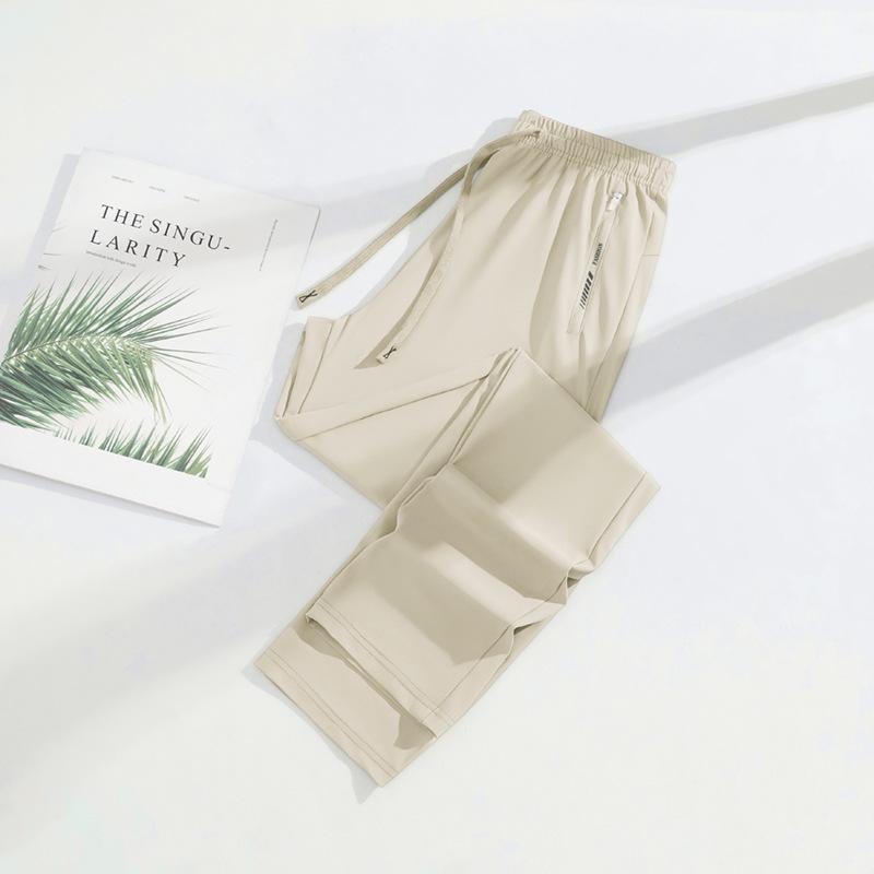 Unisex Ice Silk Sun Protection Quick-Dry Slim Wide-Leg Summer Pants