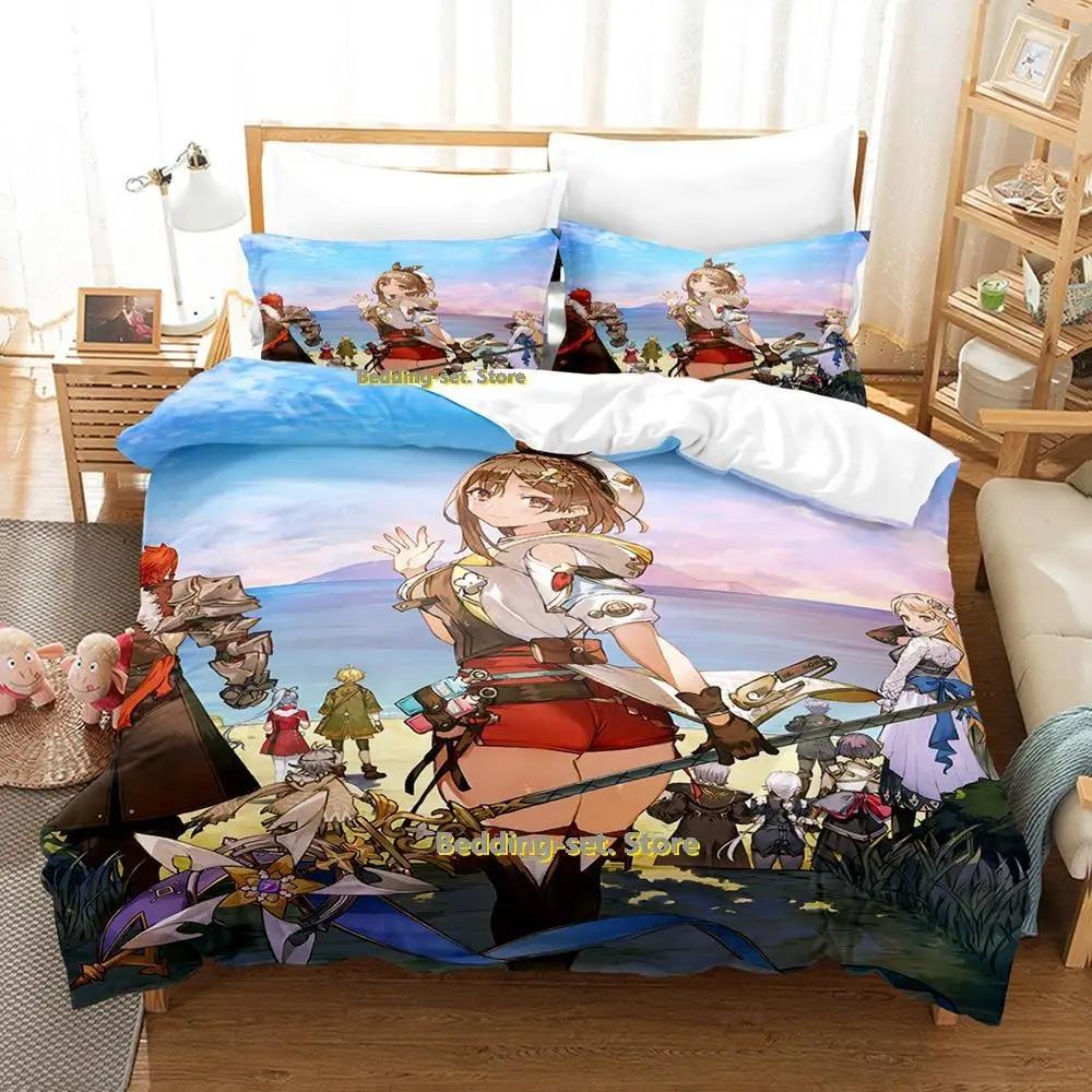 New Atelier Ryza Bedding Set Single Twin Full Queen King Size Bed Set Adult Kid Bedroom Duvetcover Sets Anime Parure De Lit Bed