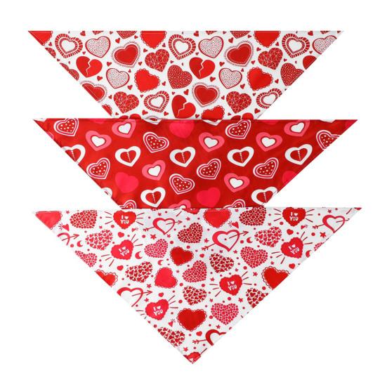 Pet Saliva Wipes Adjustable Strap Exquisite Heart Pattern Pet Cleaning Cloth Pet Valentine Day Party Birthday
