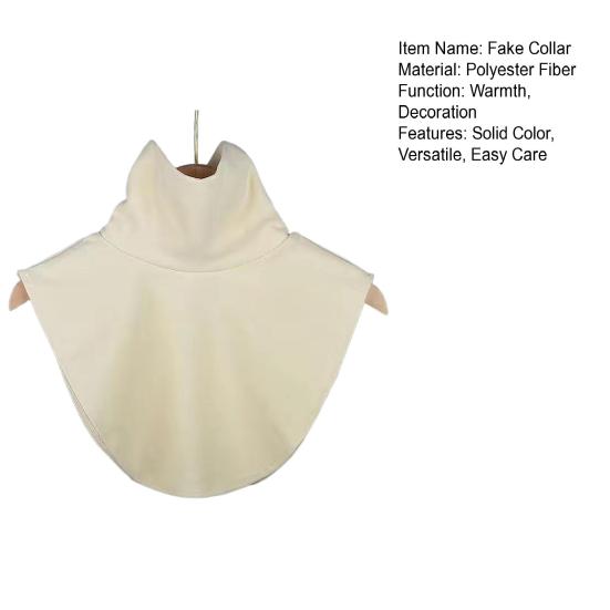 Women Fake Collar Solid Color Easy to Wash Comfortable False Collar Thickened Soft Scarf Collar Versatile Clothing Accessory