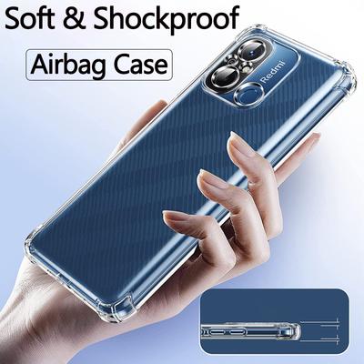 Airbag Anti-Knock Měkké křišťálově čisté průhledné TPU silikonové pouzdro Kryt telefonu pro Redmi 12C / 12 / 10C / 10