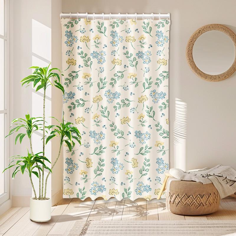 No Punching Living Room Half Blackout Curtains Simple Dark Cute Small Fresh Pastoral Room