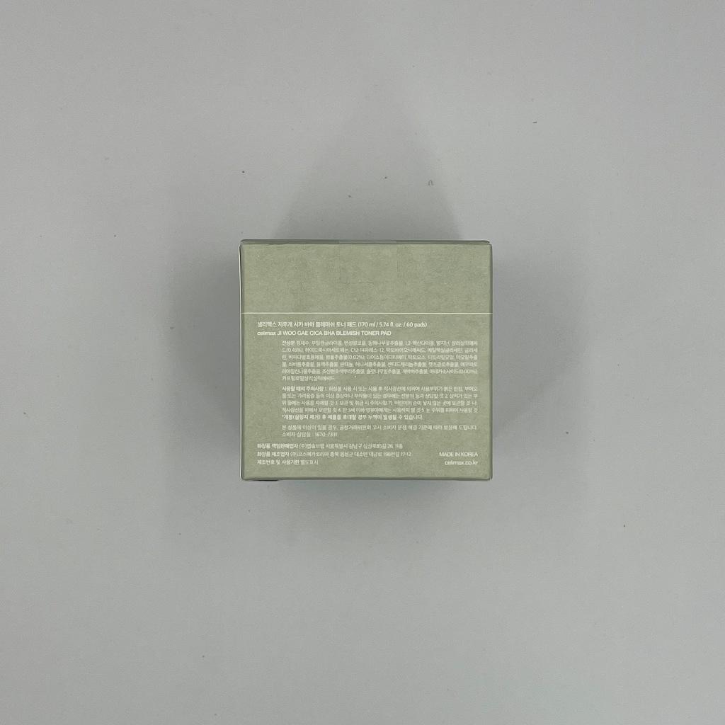 [CELIMAX] JI WOO GAE Cica BHA Blemish Toner Pad 170ml / 60 Pads