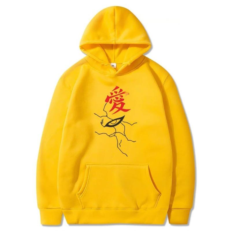Japanese Animation Gaara Hoodie Men's and Women's Harajuku Pullover Street Wear Unisex Autumn Winter Plushed Brand Sweater