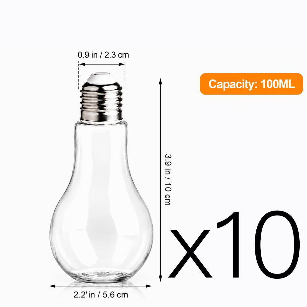 Plastic Light Bulbs, 100ml Clear Fillable Ornaments, Plastic Light Bulbs Candy Jars for Crafts, Decorative Centerpieces, Party