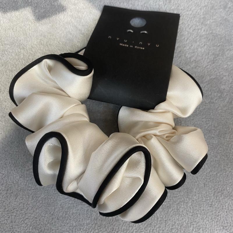 Chouchous en dentelle douce et soie pour femmes   Élastique à cheveux en satin blanc filles élastique noir pour queue de cheval élastiques à cheveux chouchou satin