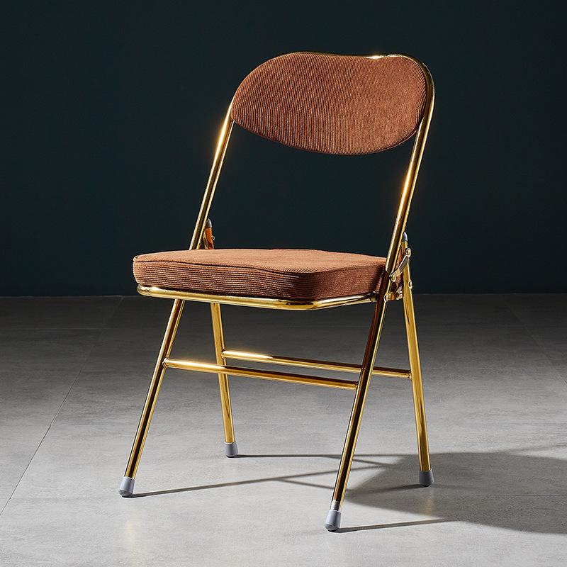 

Винтажный складной стул для столовой, свадебный, вельветовый красный стул, металлическая спинка, табурет