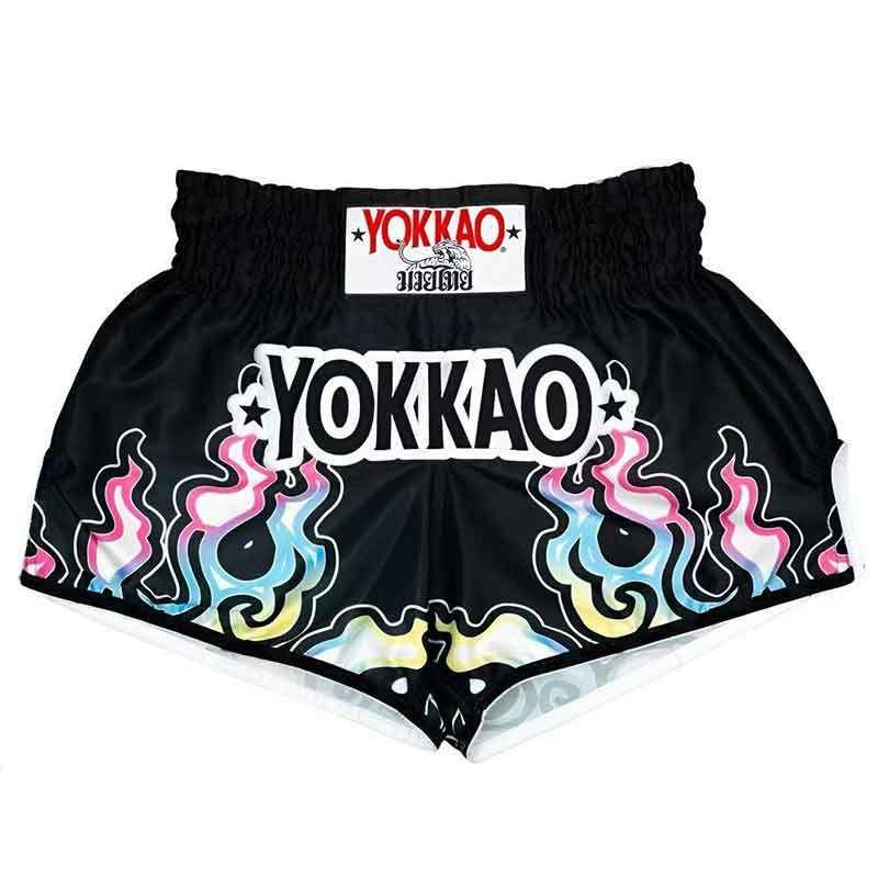 YOKKAO Muay Thai Shorts Herren - Schnelltrocknende Trainingshose mit Aufdruck Boxen MMA Kickboxen Fitnessstudio Kleidung