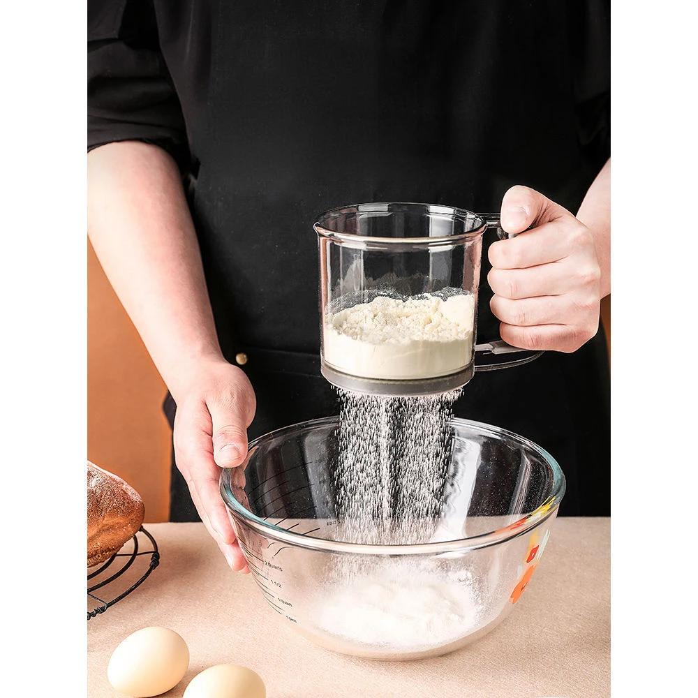 New Flour Sifter Manual Flour Filter Screen Household Baking Powder Sieve Sieve Powder Sieve Baking Tools Sieve Cup