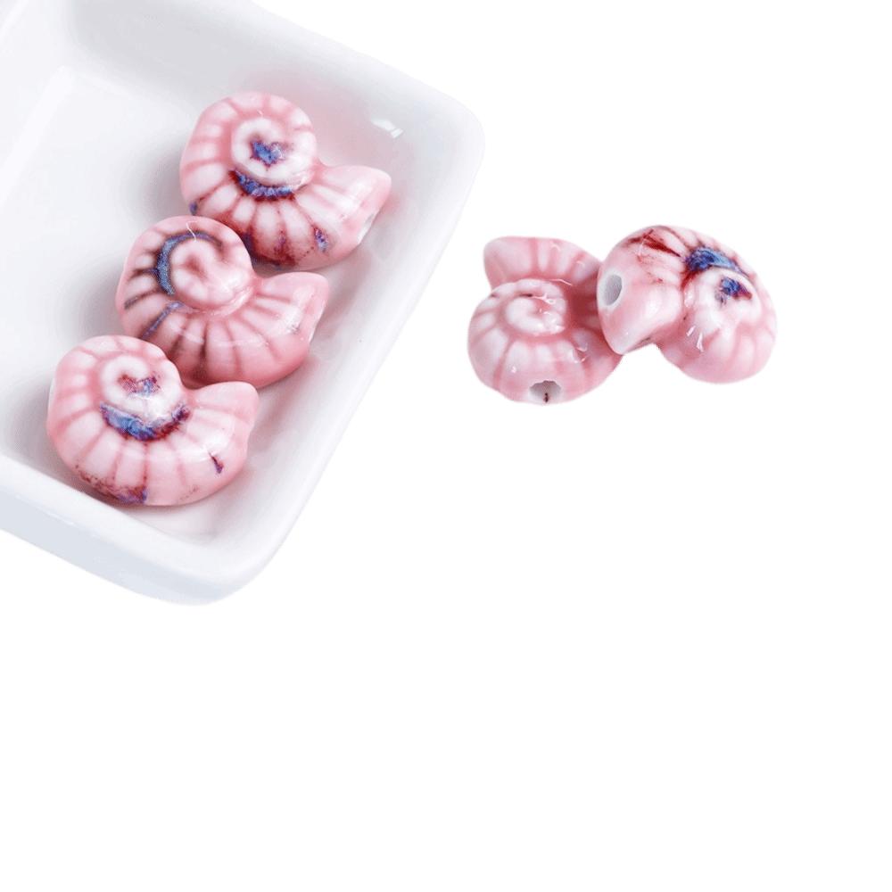 

Retro Snail Ceramic Beads Embossed Glazed Conch Spacer Porcelain Beads Multicolor Small Size DIY Jewelry Making Bracelet розовый