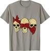 Gothic Hear See Speak No Evil Skull Heads T-Shirt Men Clothing Graphic T Shirts Oversized T Shirt Shirts Cotton