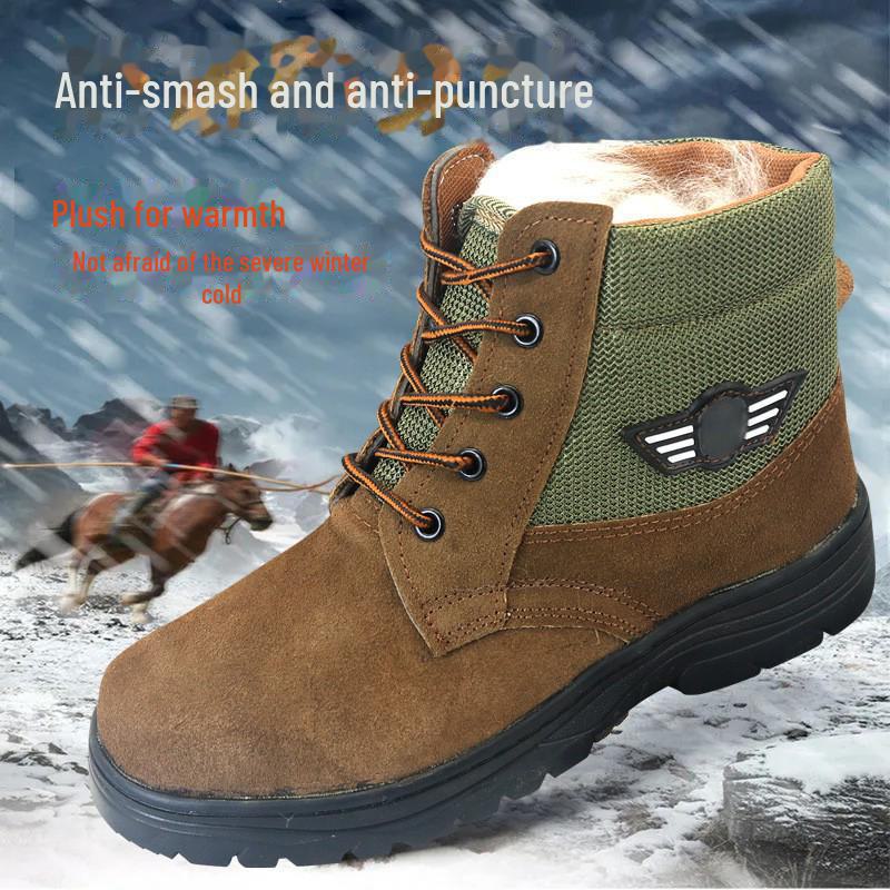 

Мужские шерстяные зимние ботинки, замша, коровья кожа, меховая подкладка, теплые, из толстого хлопка Size 40