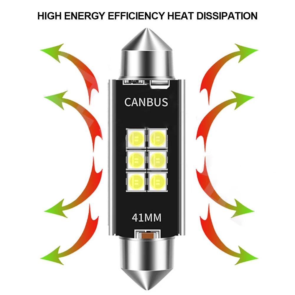 1200LM Super Bright C10W C5W LED Bulb Festoon 31/36/39/41mm LED CANBUS 12V 6500K White Car Interior Dome License Plate Light