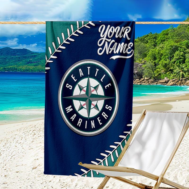Custom Name Beach Towel Seattle Logo Beach Towel, Soft Microfiber, Gift for Her/Him, Birthday, for Pool, Beach, Travel, Fan gifts