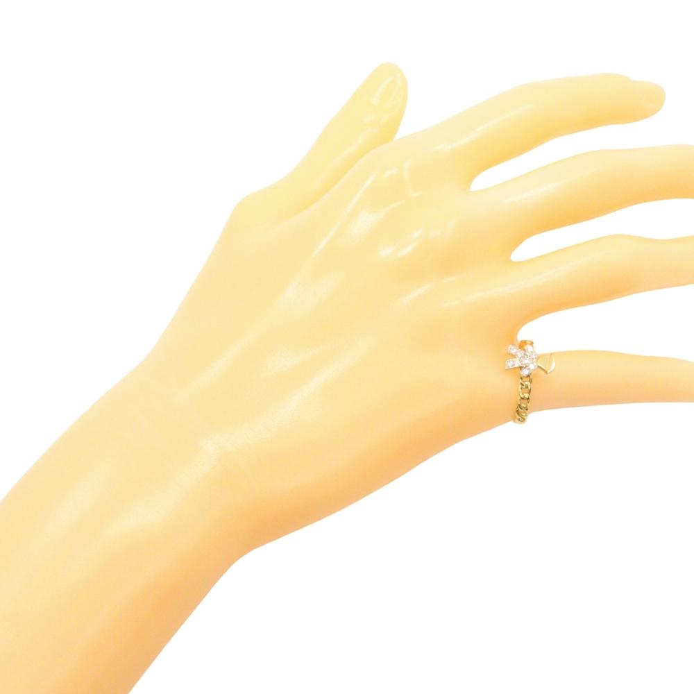 Ring K18 yellow gold/diamond #6.4(US Size) 2.5g Women Used