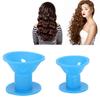 20 Stück Haarwickler Weiches Silikon Verschiedene Größen Wiederverwendbarer Lockenwickler Haarstyling-Werkzeug für Frauen Blau