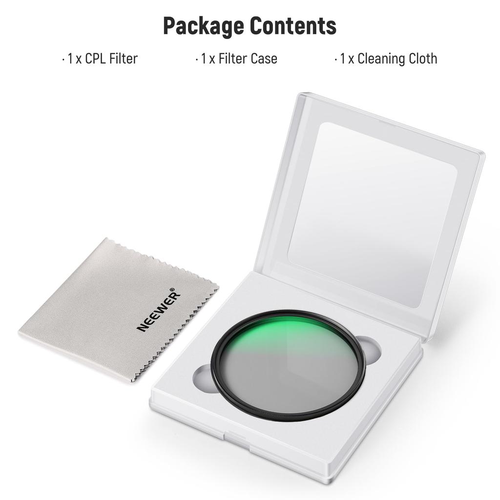 NEEWER 95mm Polarizing Filter Resistant Nano Coating MC CPL Circular Polarizing Filter HD Optical Glass Ultra Thin Lens Filter Reflection Reduction