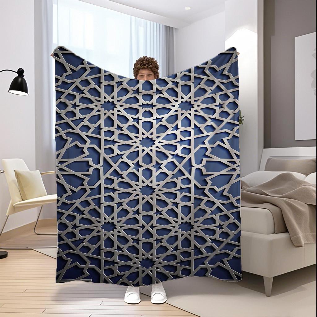 Geometric Pattern Blanket Microfiber Flannel Cover Blanket Bedroom Living Room Sofa Soft And Comfortable Home Decoration