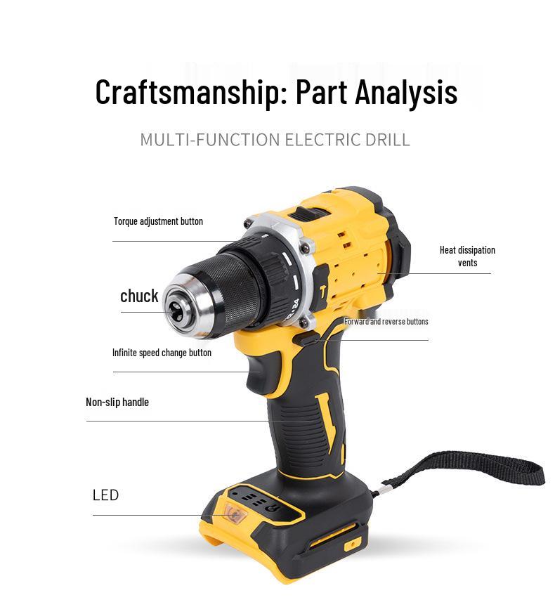 805 High-Power Brushless Portable Hand Drill with Lithium Battery