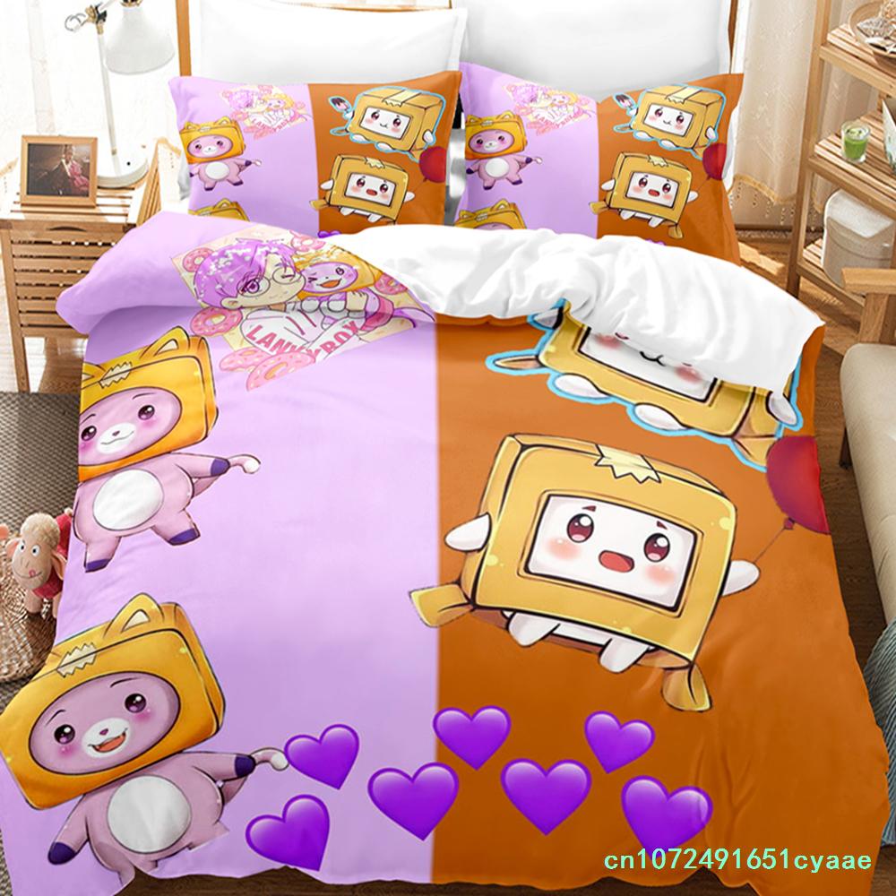 3D Lankybox Bettwäschesets Bettbezug-Set mit Kissenbezug Einzelbett Doppelbett Queen-Size King-Size Bettwäsche
