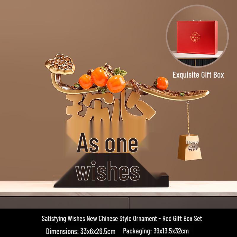 Elegant New Chinese Style Ornament: High-End TV Cabinet & Wine Cabinet Decoration for Home or Housewarming Gift