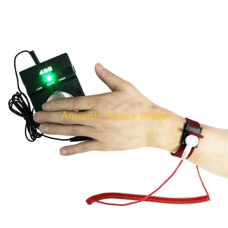 F26C Quick-Response ESD Wrist Strap Tester Analyzer ESD Wrist Anti-Static Strap Tester for Repair Work Good Connectivity