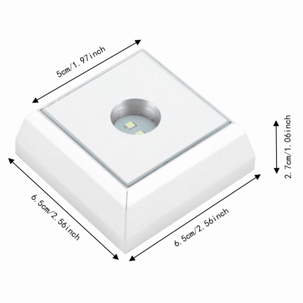 2er-Pack Quadratische Form LED-Lampenbasis Batteriebetrieben Display-Basis LED-Halter Ständer Glas Kunst