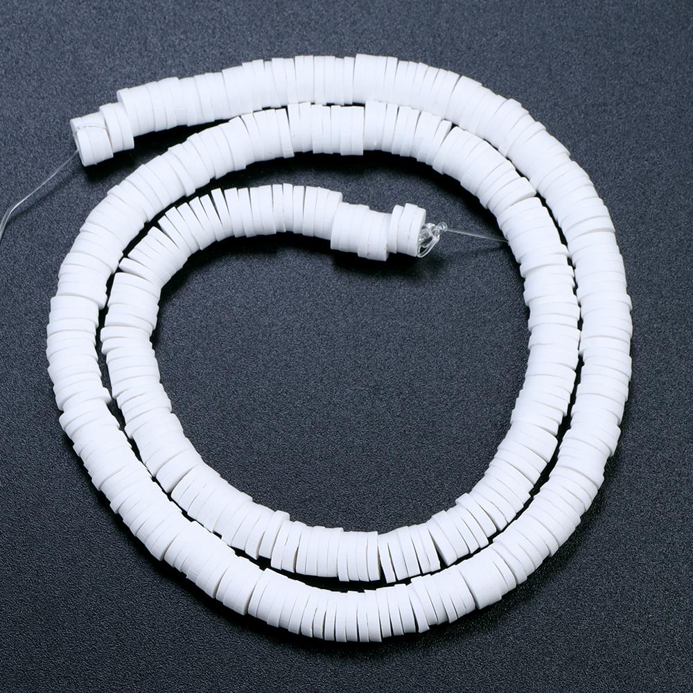 1 Strang 6mm Mehrfarbige Polymer Clay Perlen Flach Rund Handgemacht Lose Abstandene Perlen Für Schmuckherstellung DIY Armband Ohrringe Basteln