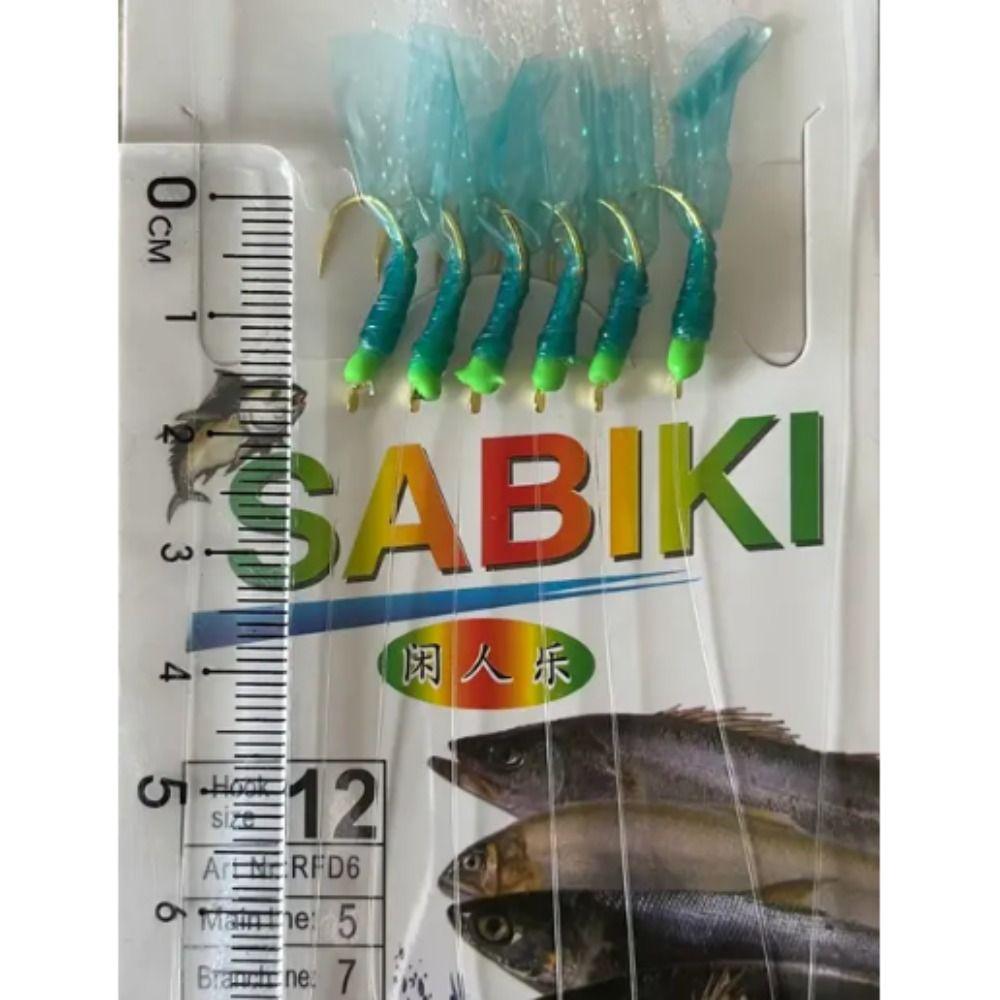 Golden Green Rubber Lures Lures Golden Tied Hooks Sabiki Sea Fishing Rigs  Saltwater