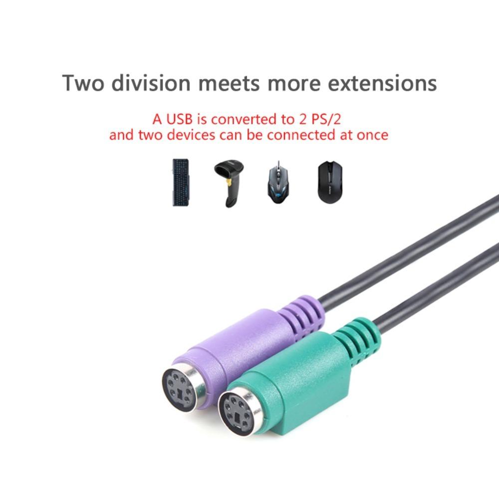 Line Extension 6 Pin PS2 Adapter USB To PS2 Cable USB Male To 6 Pin Female Converter Cable