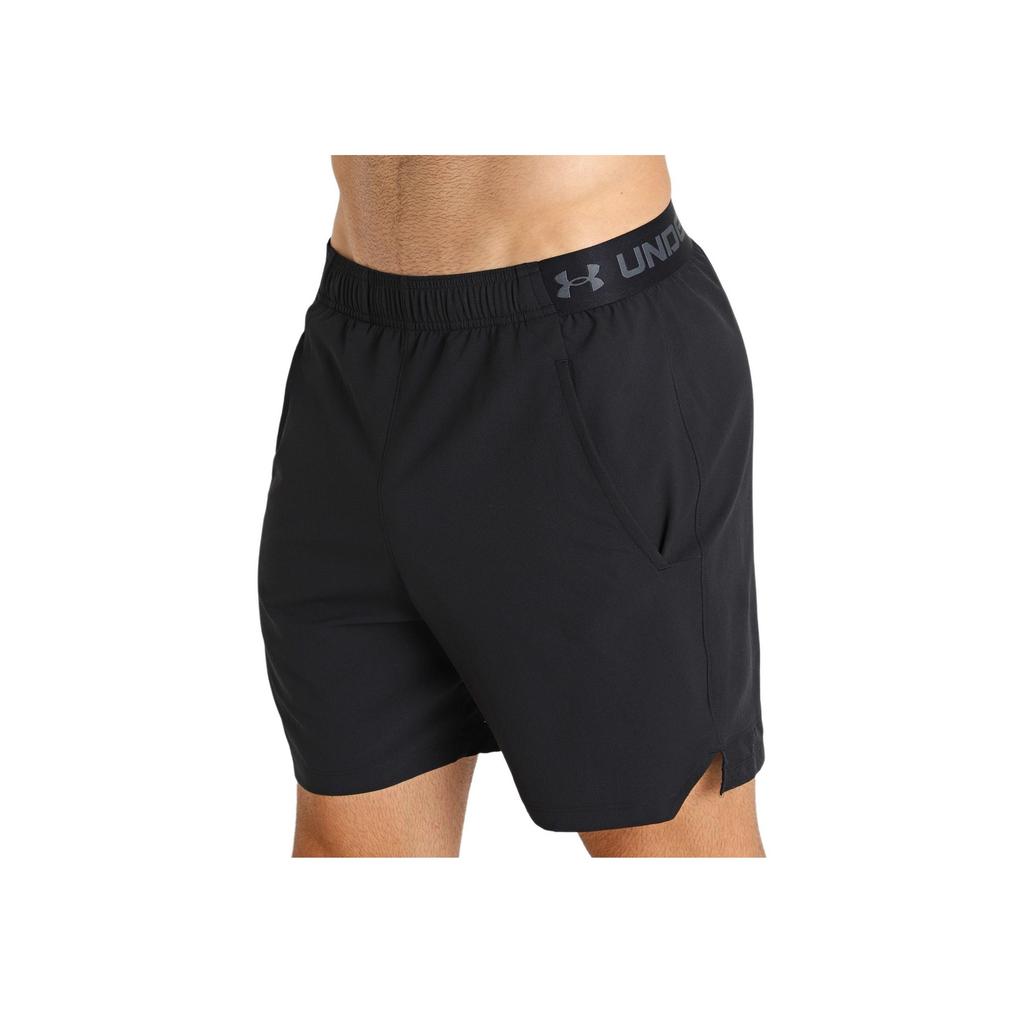 Under Armour Solid Color Logo Print Straight Shorts Men Bottoms Black 1373718-001