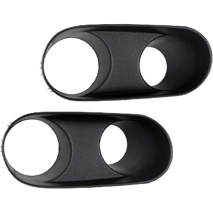 

HECASA Black Fog Light Bezel Trim Surround Compatible with 2003-2004 Ford Mustang SVT Cobra Pair Left & Right Set Replacement for 2R3Z-15B438-AA,