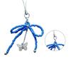 Sweet Beaded Bowknot Butterfly Charm Pendant Phone Strap Pocket Keychain Strap Hanging Decoration for Key Bag Purse