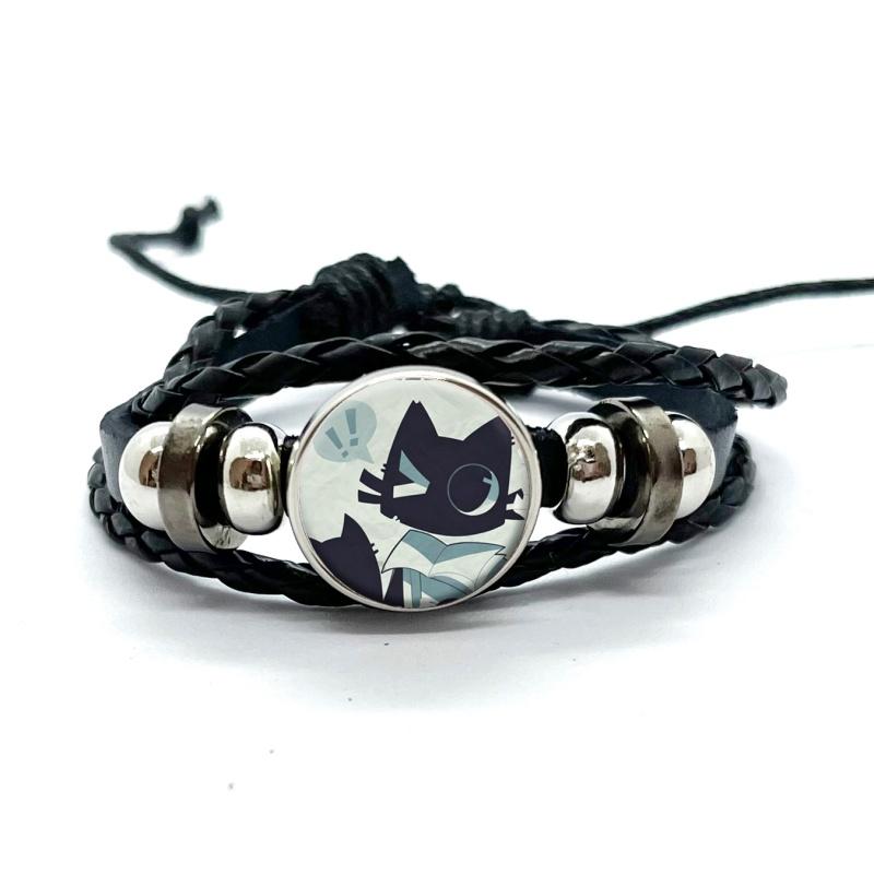 Carini FPE Cartone Animato Gioco Braccialetti in Pelle Claire Engel Braccialetti Intrecciati Multistrato Bangles Gioielli Fatti a Mano Regali