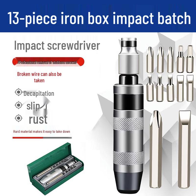 Impact Screwdriver Set: Rust Screw Extractor and Striking Bit Screw Remover.