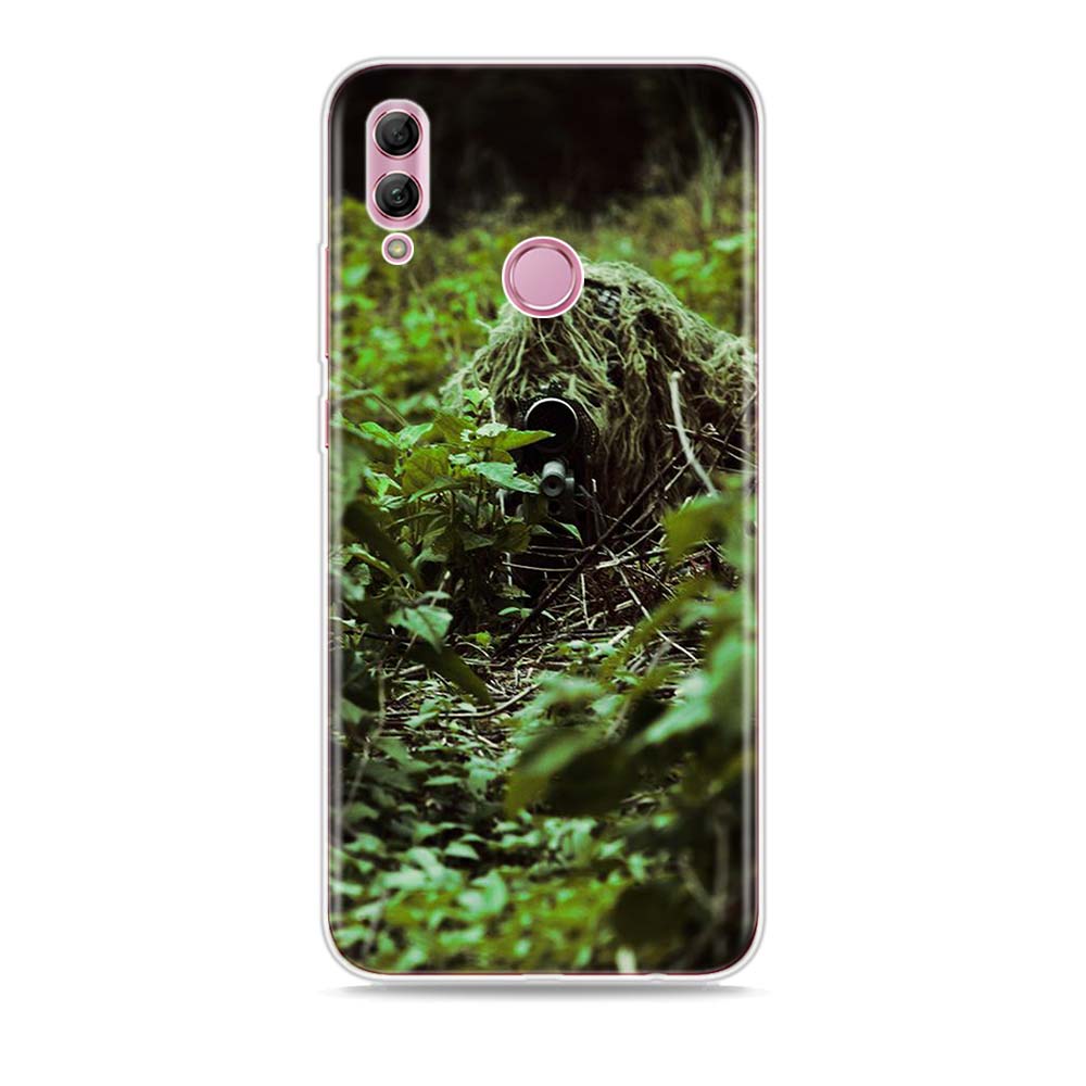 Armádní kamuflážní maskovací silikonový kryt pro Honor 30 30S 30i 9 10 9A 9C 9S 9N 10i 10X 9X Lite Pro 5G pouzdro na telefon