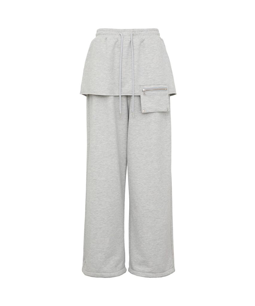 Diaeneseualumeon Skirt Layered Sweatpants Gray