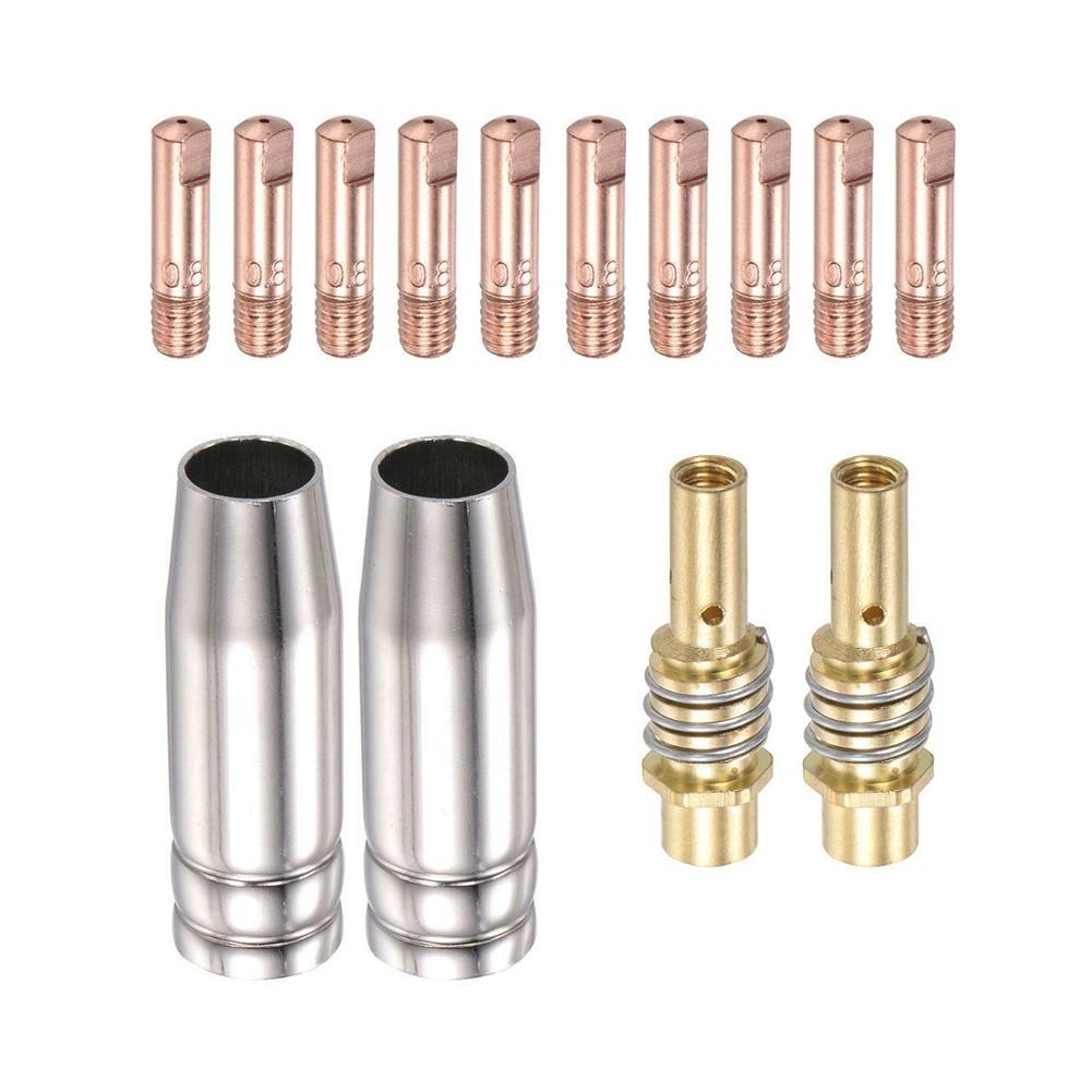 MB 15AK 0.8mm Contact Tip Melt Inert-Gas (MIG) Welder Accessory Set of 14pcs