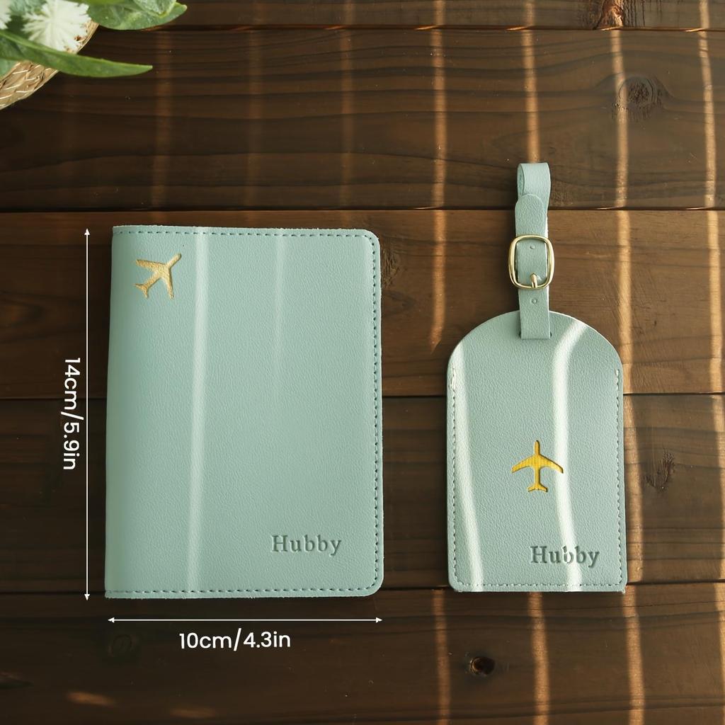 Personalized Artificial Leather Passport Holder Custom Name Foldable Lightweight Luggage Tag Ideal for Outings and Travel Gifts