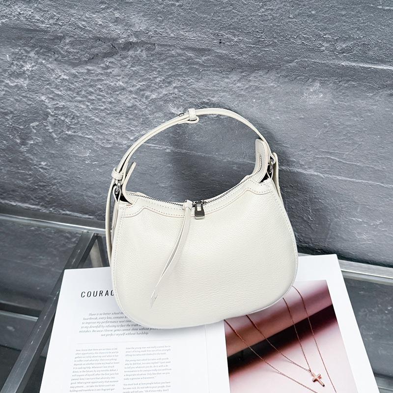 Large-capacity Genuine Leather Crossbody Dumpling Bag Underarm Bag High-end Single-shoulder Crescent-shaped Bag