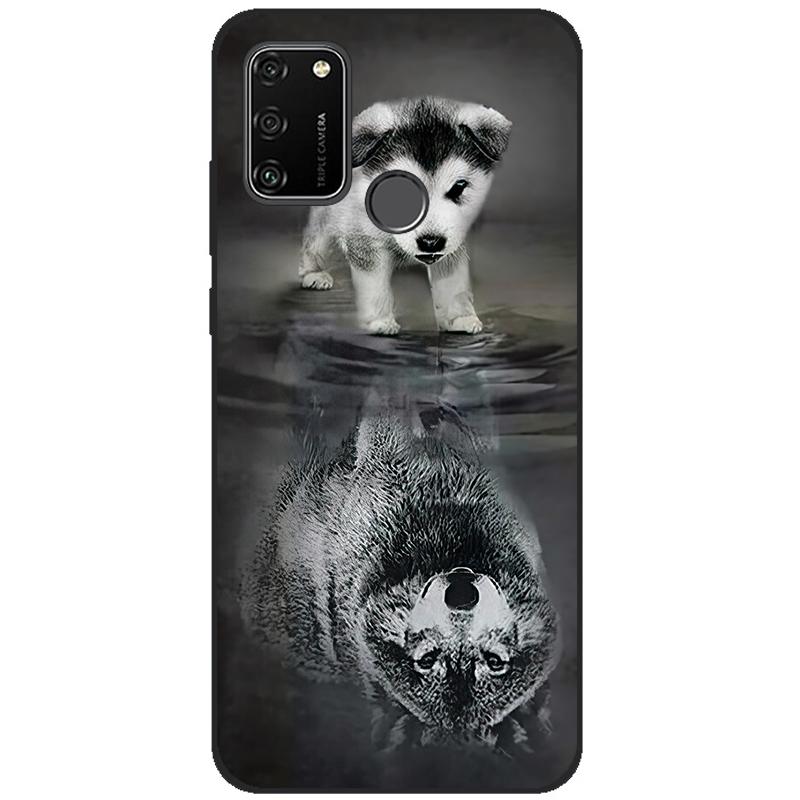 For HONOR 9A Case 6.3" Soft Silicon Tpu Phone covers On Huawei Honor 9A 9 A MOA-LX9N Back Bag Funda Shell black tpu case