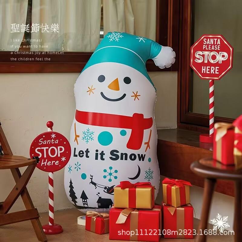 Christmas Inflatable Santa Snowman Tumbler Outdoor Yard Decor PVC Xmas Party Prop