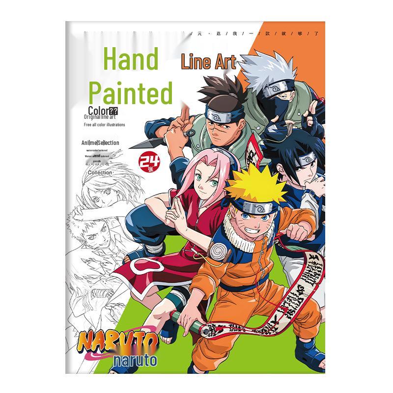 Hand-Drawn Anime Coloring Book: Line Art from One Piece, Naruto, Demon Slayer, Identity V, and Conan