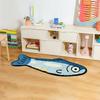 Cute Salted Fish Long Carpet 40x120cm, Living Room Area Floor Mat, Children's Bedroom Bedside Blanket, Home Decoration