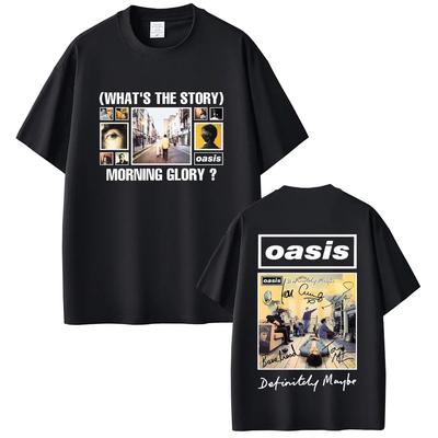 British O-Oasis Definitely Maybe T-Shirts Men Women Clothing Casual Vintage Short Sleeve T Shirts Streetwear#Color