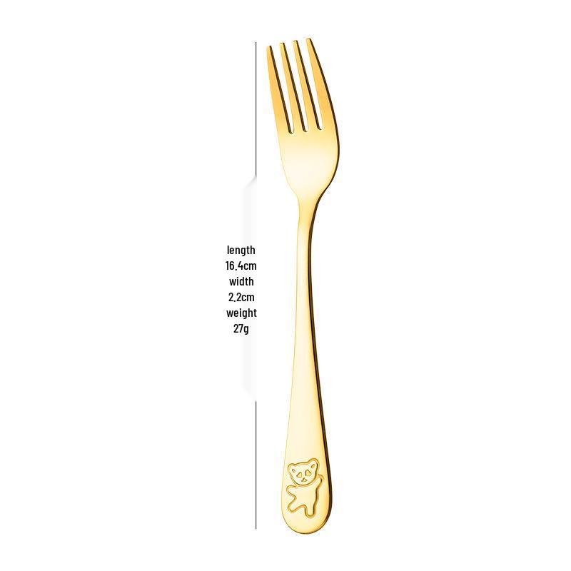 Children's 304 Stainless Steel Cutlery Set - Knife, Fork, Spoon & Bear Design, Ideal for Kindergarten or Gift