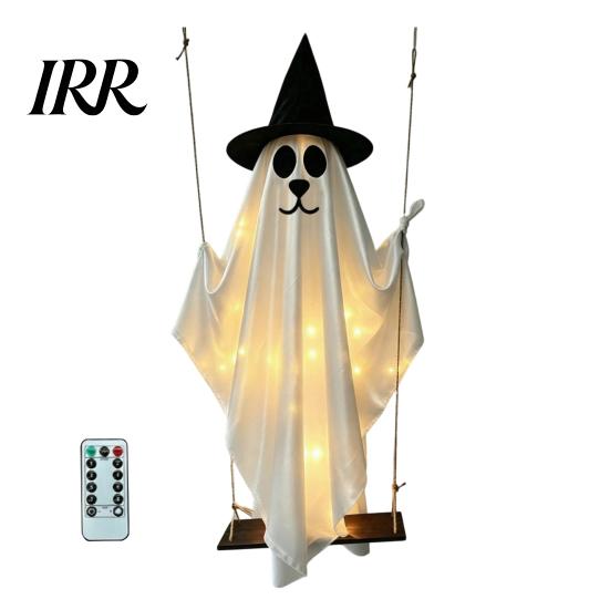 Durable Halloween Holiday Decor Hanging Ghost for Outdoor Decoration, Cute Flying Satin White Reusable Party Decorations Home, Tree, Porch,