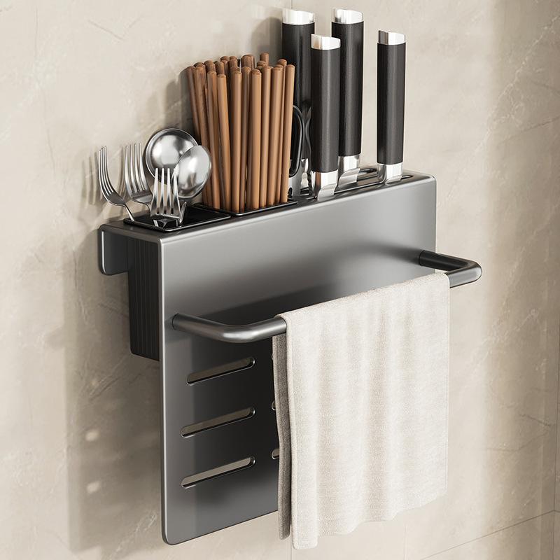 Kitchen Knife Holder, Tableware Storage Rack, Multifunctional Wall Mounted Kitchen Tool Storage Rack