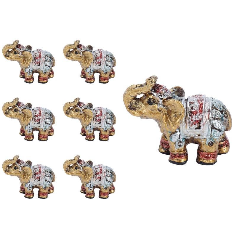 

Resin Elephant Family Statue Elegant Figurines Feng Shui Decors Animal Sculptures Desktop Ornament for Home Office 1 золотий
