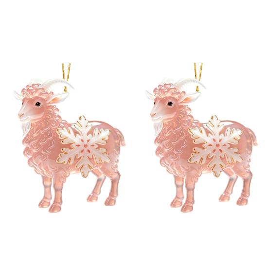 Christmas Ornament Gift Ideas Sheep Hanging with Snowflake Decor, 2D Flat Acrylic Pendant Festive for Family Rope Holiday Tree Party Supplies Home And